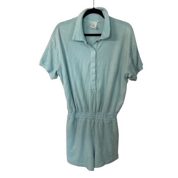 Offline by Aerie Women’s Light Blue Short Sleeve Terrycloth Romper Sz S GUC - Picture 1 of 8